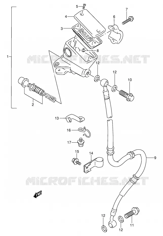 MAITRE CYLINDRE AVANT (MODELE M) Suzuki MOTO 250 GSX 1993  GSX250FP(E24)