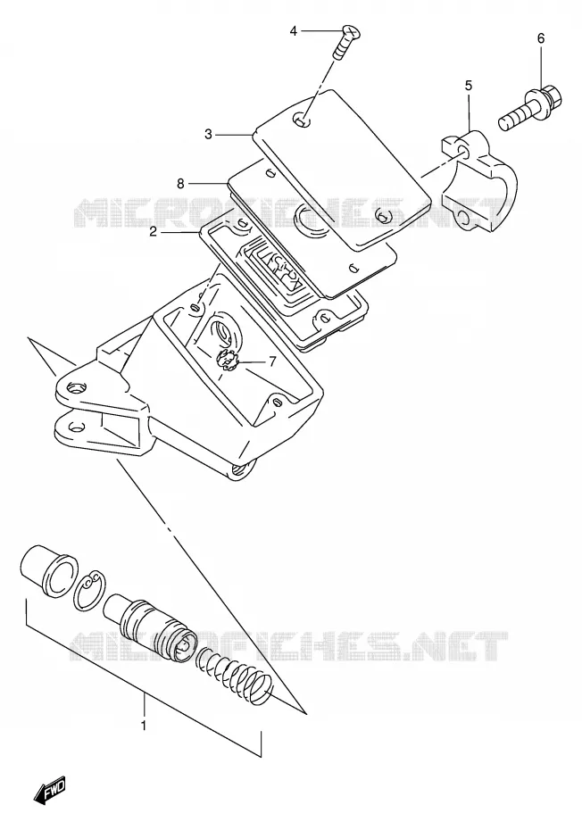 MAITRE CYLINDRE AVANT (MODELE S/T/V/W) Suzuki MOTO 1100 GSX-R 1996  GSX-R1100WSKT(E2)
