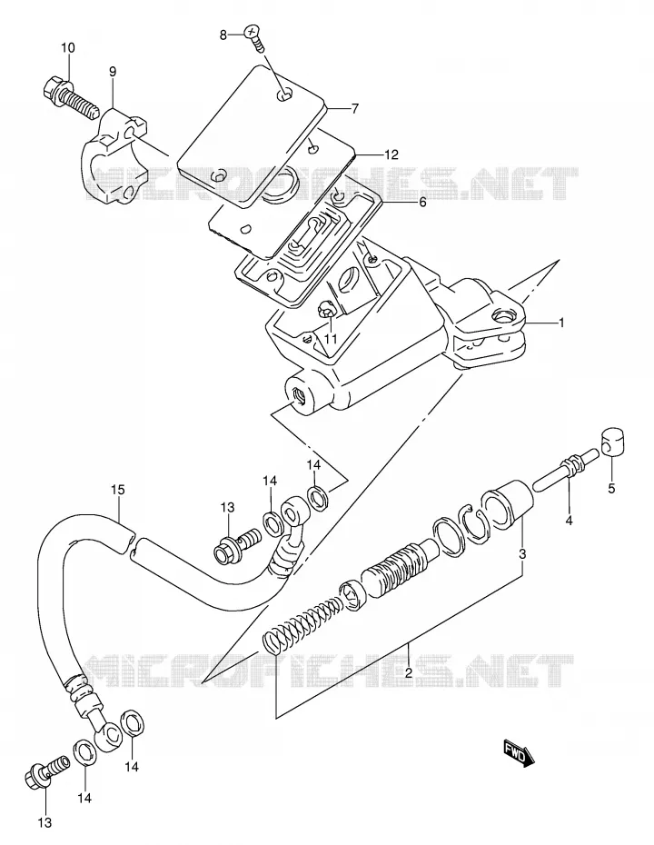 MAITRE CYLINDRE D'EMBRAYAGE (MODELE S/T/V/W) Suzuki MOTO 1100 GSX-R 1994  GSX-R1100WR(E28)