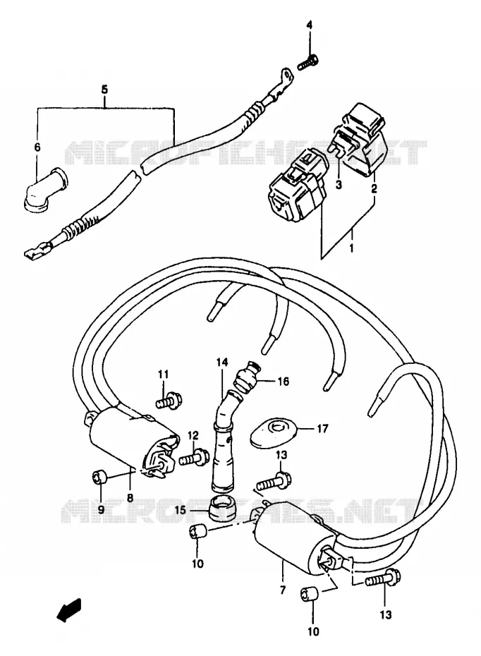 PARTIE ELECTRIQUE (GSF1200SAV/SAW/SAX/SAY) Suzuki MOTO 1200 BANDIT 1996  GSF1200ST(T/V/W/X/Y)