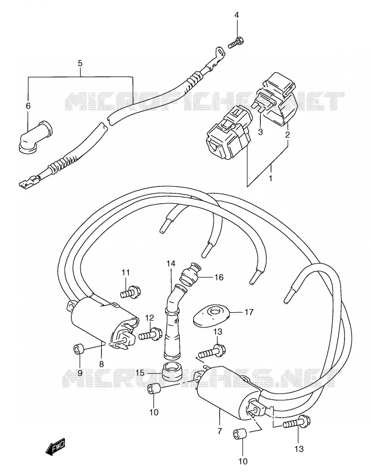 PARTIE ELECTRIQUE (GSF1200SAV/SAW/SAX/SAY) Suzuki MOTO 1200 BANDIT 1999  GSF1200X(E2)