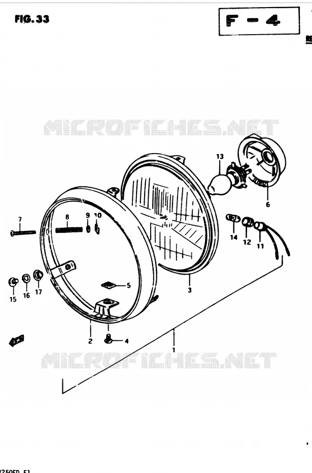 PHARE (E4) Suzuki MOTO 250 GSX 1982  GSX250Z(Z/D)