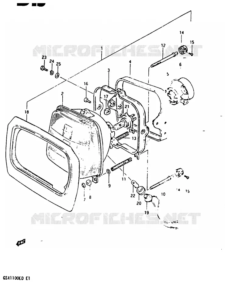 PHARE (GSX1100ESD) Suzuki MOTO 1100 GSX 1983  GSX1100XD(Z/D)