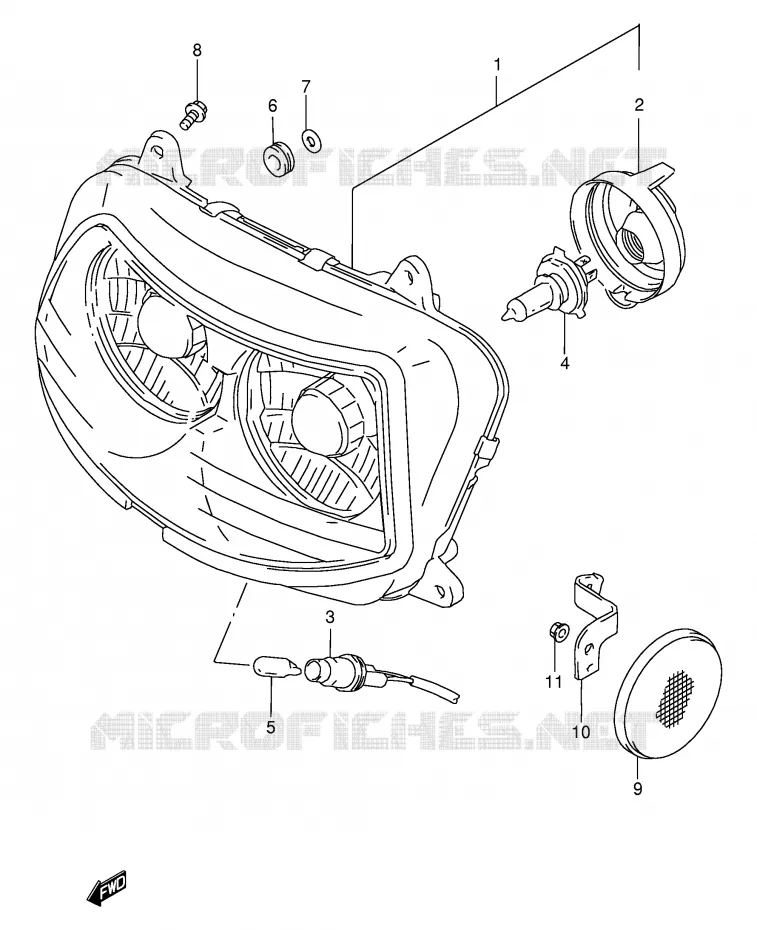 PHARE (MODELE S) Suzuki MOTO 1100 GSX-R 1996  GSX-R1100WSKT(E2)