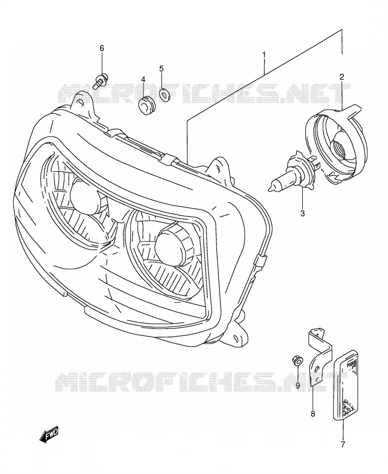 PHARE (MODELE S/T/V/W) Suzuki MOTO 1100 GSX-R 1997  GSX-R1100WV(E28)
