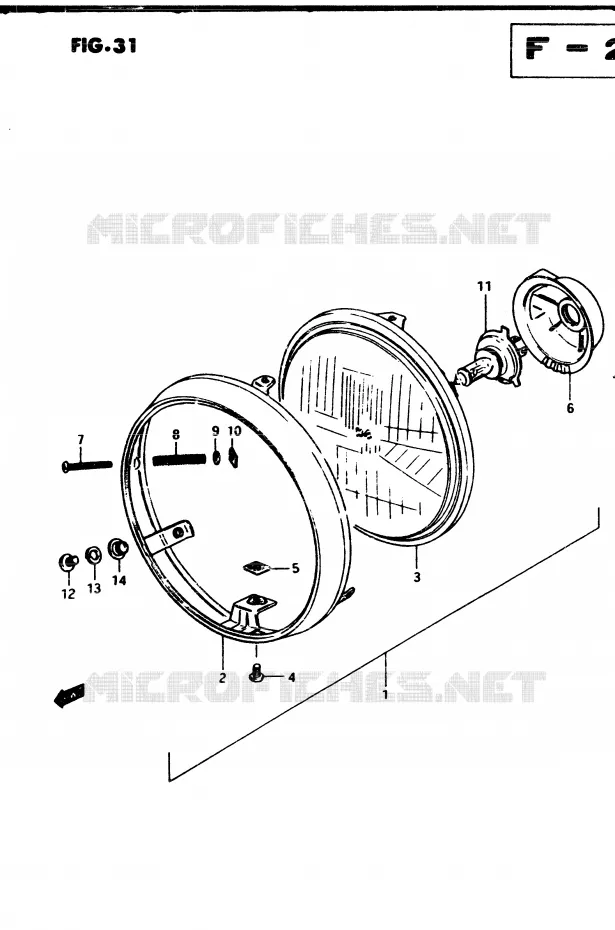 PHARE Suzuki MOTO 250 GSX 1982  GSX250Z(Z/D)