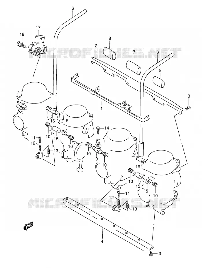 PIECES EXTERNES CARBURATEUR Suzuki MOTO 1200 BANDIT 1996  GSF1200ST(E28)