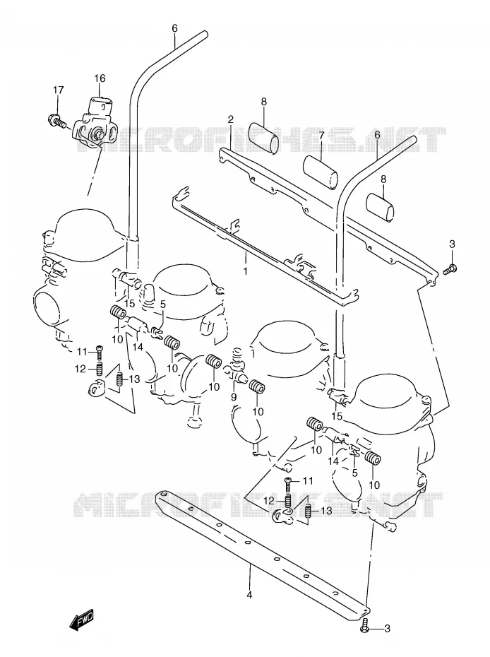 PIECES EXTERNES CARBURATEUR Suzuki MOTO 1200 BANDIT 1999  GSF1200X(E2)