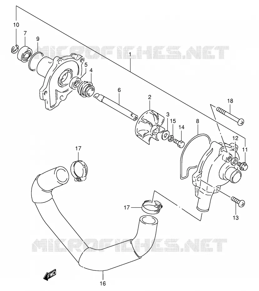 POMPE A EAU Suzuki MOTO 400 GSX-R 1991  GSX-R400RFM(E30)