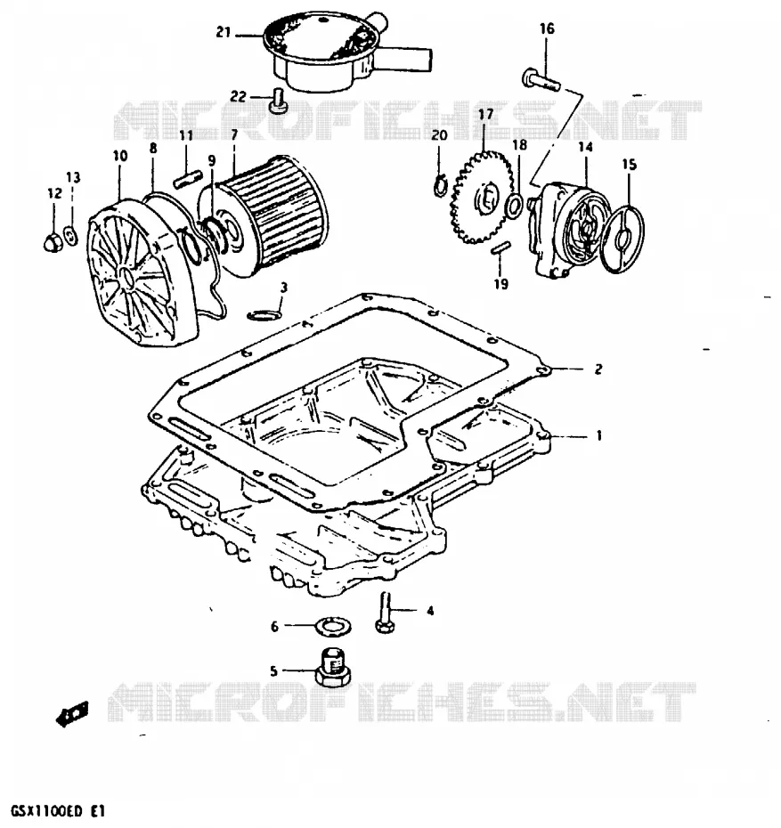 POMPE A HUILE - FILTRE A HUILE Suzuki MOTO 1100 GSX-E 1983  GSX1100ED(Z/D)