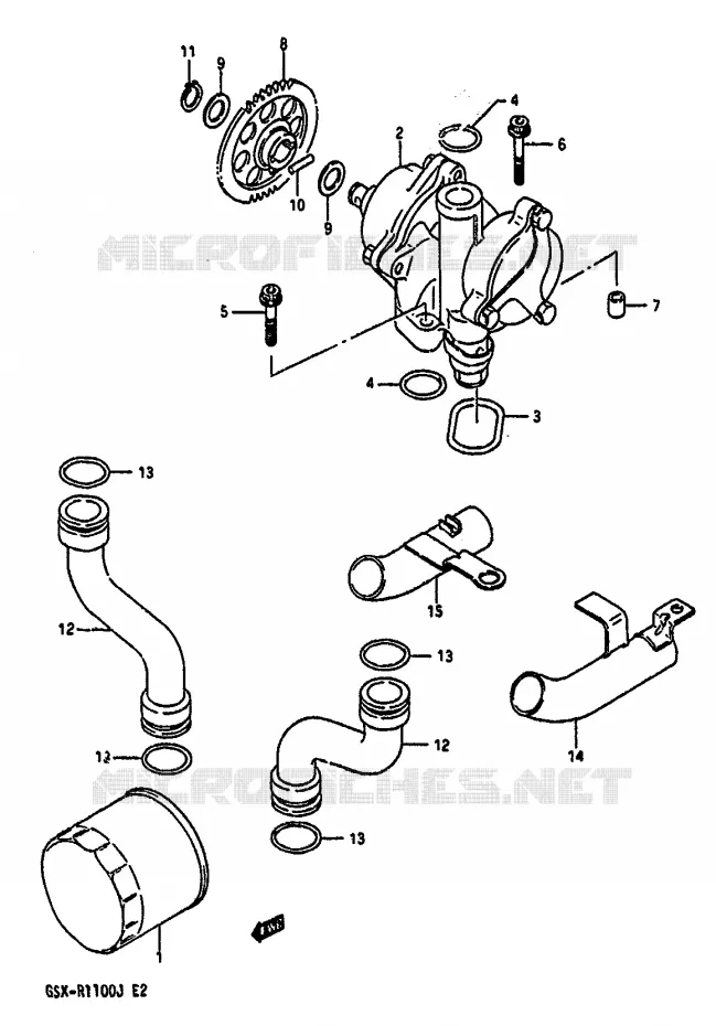 POMPE A HUILE Suzuki MOTO 1100 GSX-R 1988  GSX-R1100J(G/H/J)