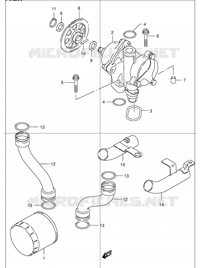 POMPE A HUILE Suzuki MOTO 1200 BANDIT 2001  GSF1200K1(E2)