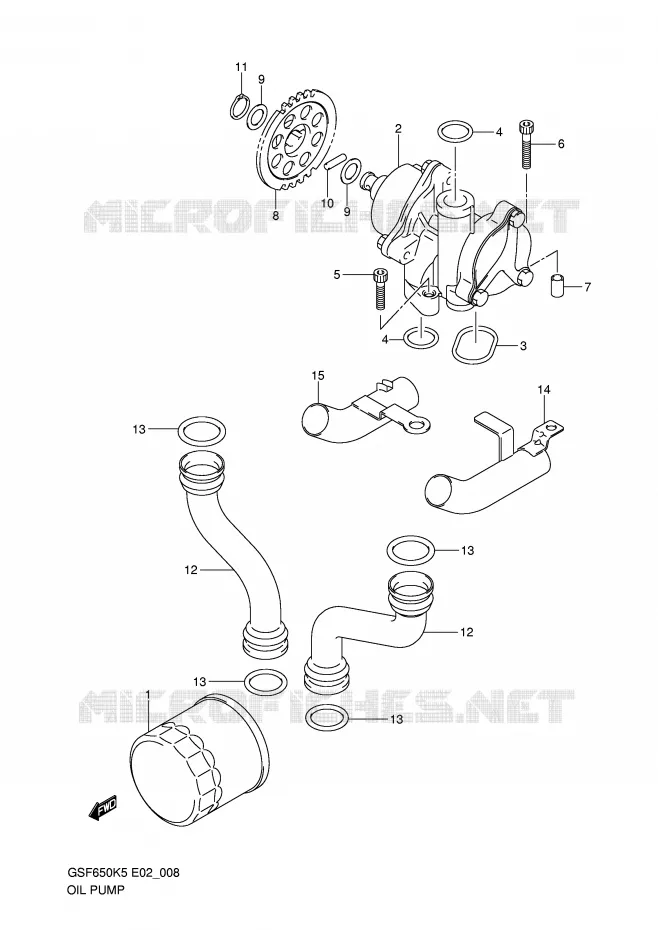 POMPE A HUILE Suzuki MOTO 650 BANDIT 2005  GSF650SK5(E2)