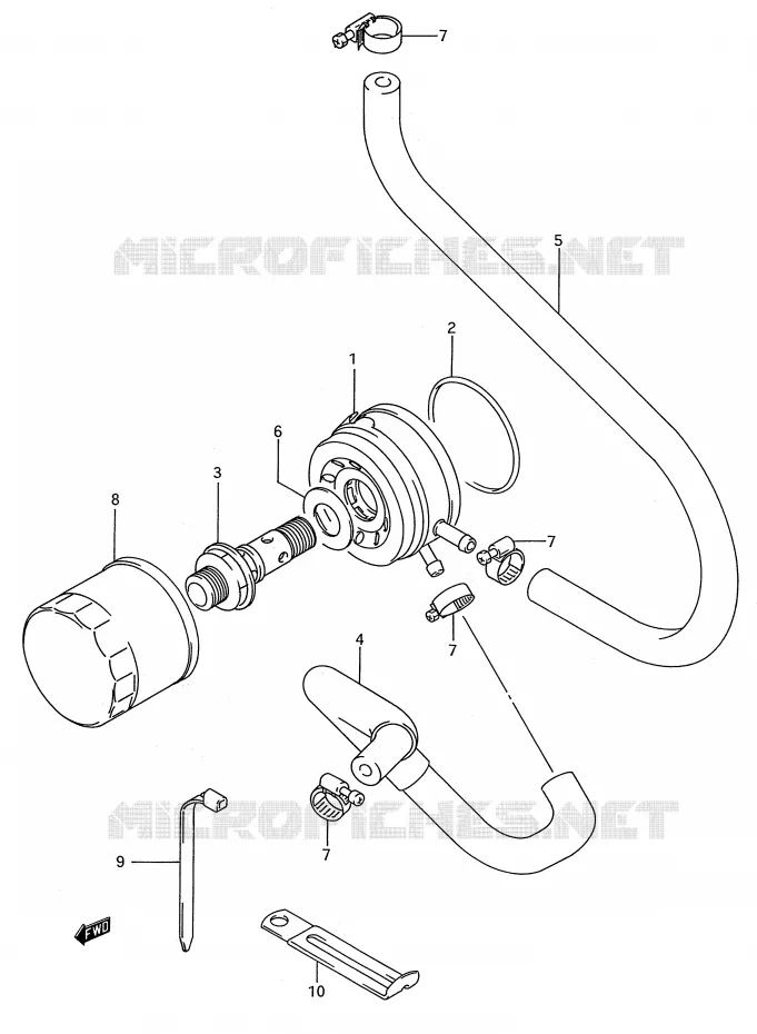 RADIATEUR D'HUILE - FILTRE A HUILE Suzuki MOTO 750 GSX-R 1994  GSX-R750WR(E28)