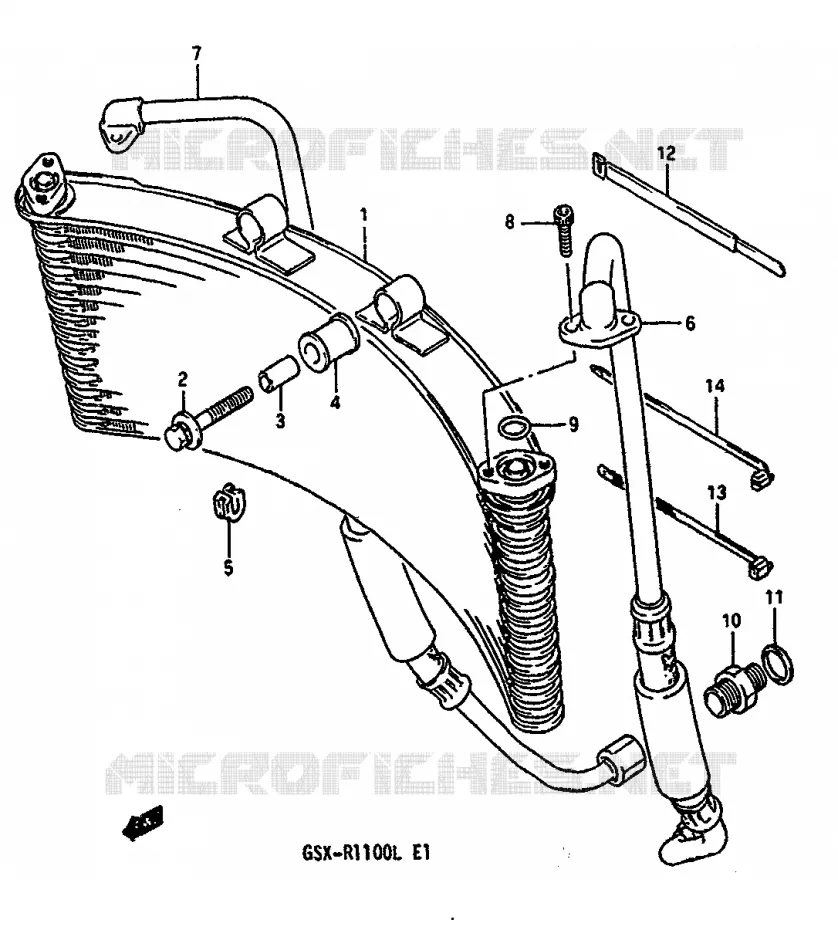 RADIATEUR D'HUILE Suzuki MOTO 1100 GSX-R 1990  GSX-R1100L(K/L)