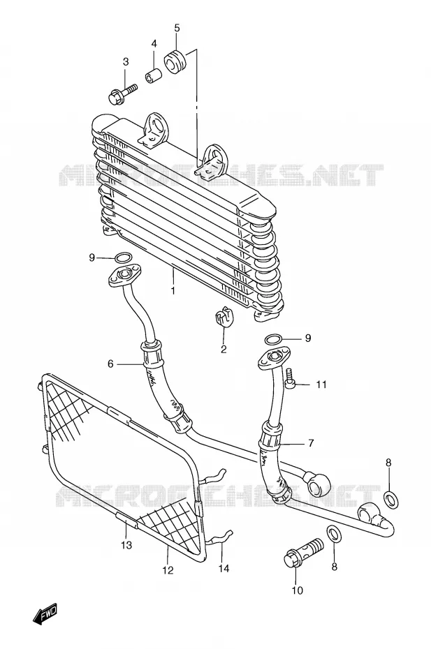 RADIATEUR D'HUILE Suzuki MOTO 1200 BANDIT 1998  GSF1200SAW(E2)