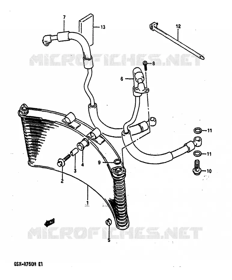 RADIATEUR D'HUILE Suzuki MOTO 750 GSX-R 1991  GSX-R750M