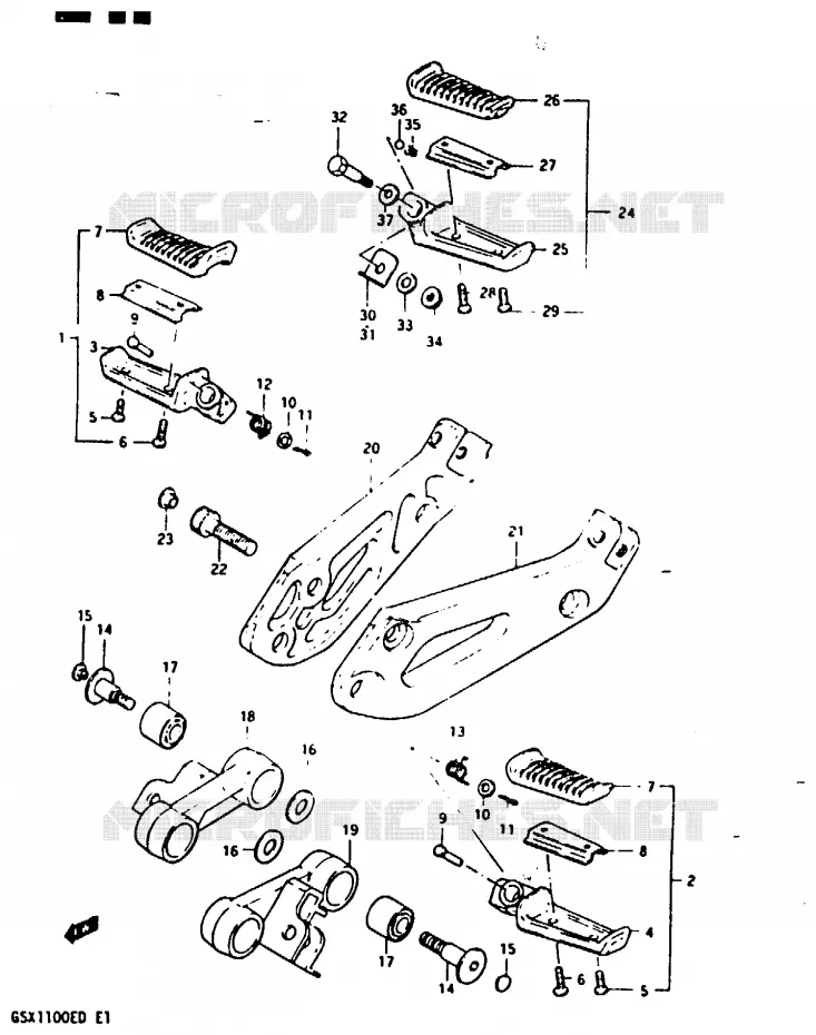 REPOSE PIED (MODELE D) Suzuki MOTO 1100 GSX-E 1983  GSX1100ESD(Z/D)