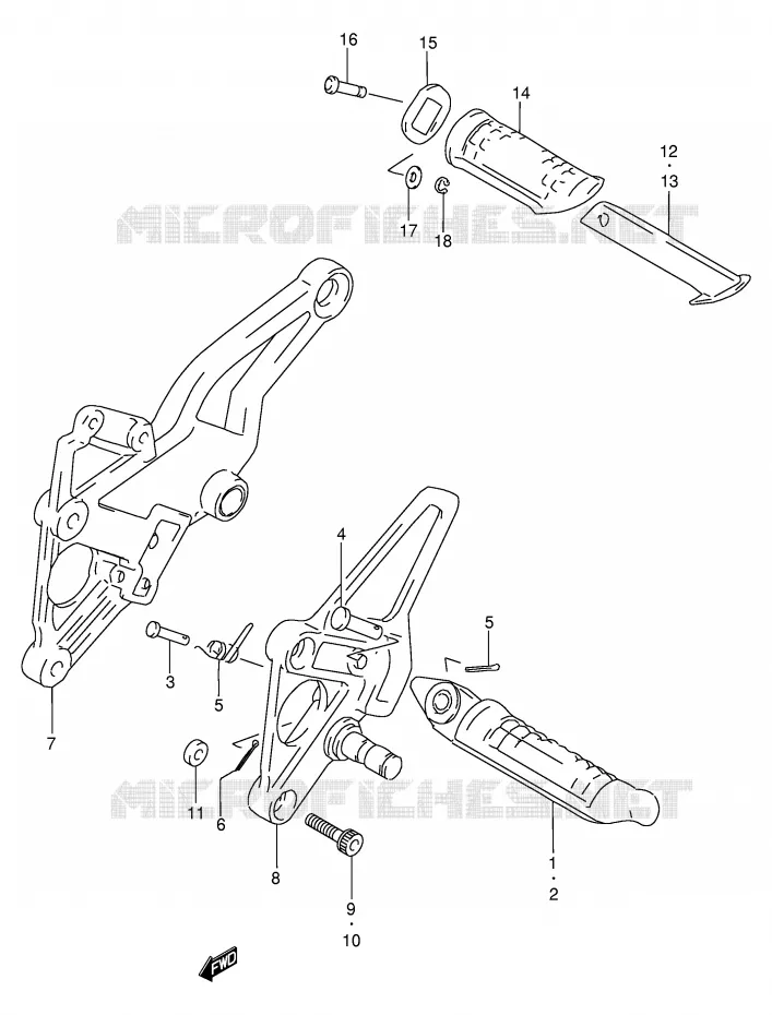 REPOSE PIED Suzuki MOTO 250 GSX 1996  GSX250FT(E24)