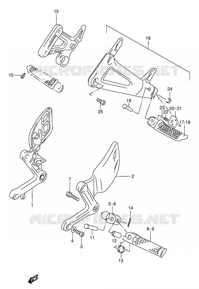 REPOSE PIED Suzuki MOTO 400 BANDIT 1997  GSF400VV(E30)