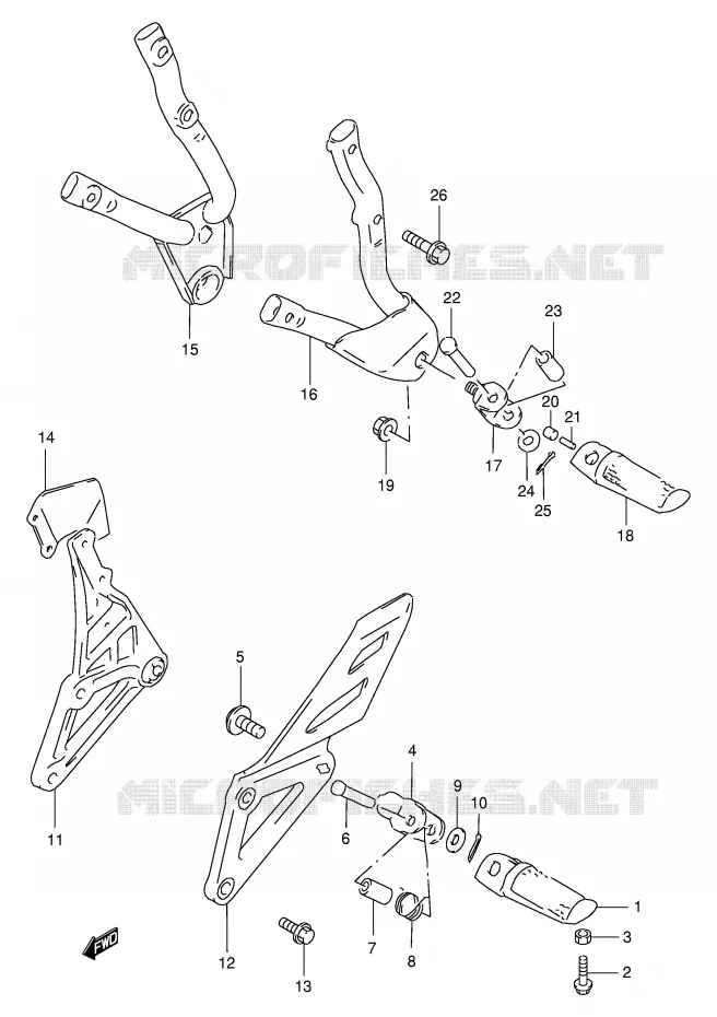 REPOSE PIED Suzuki MOTO 400 GSX-R 1990  GSX-R400RFL(E30)