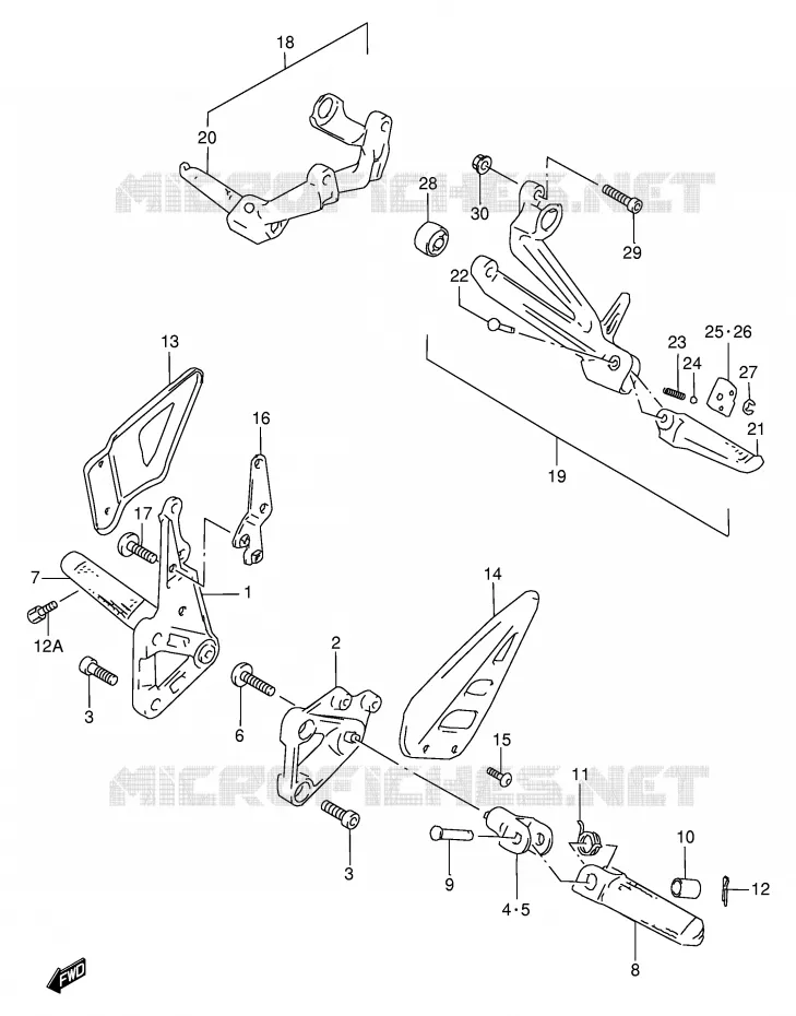 REPOSE PIED Suzuki MOTO 750 GSX-R 1996  GSX-R750T(E2)