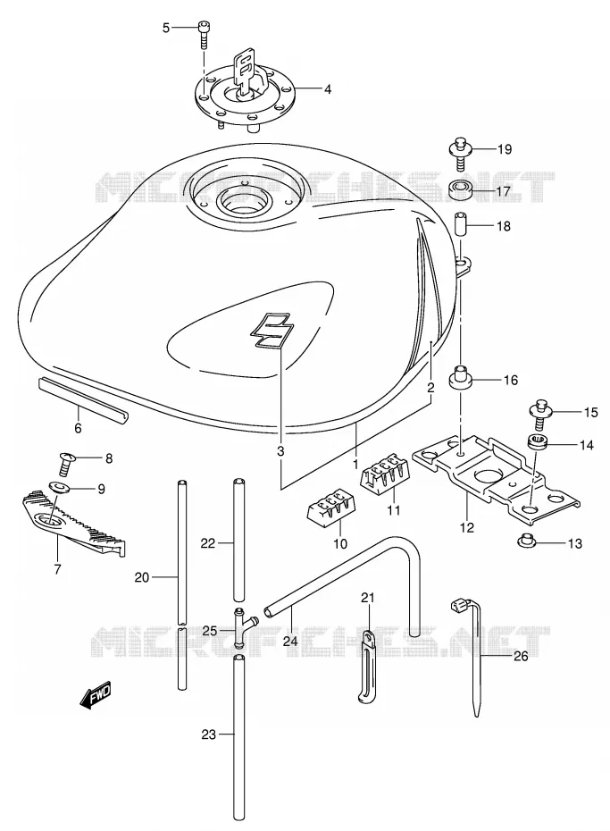 RESERVOIR D'ESSENCE (GSF1200ZK4) Suzuki MOTO 1200 BANDIT 2004  GSF1200SK4(E2)