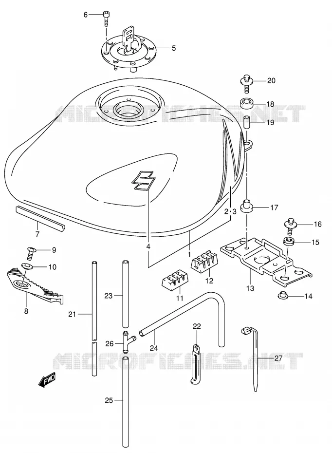 RESERVOIR D'ESSENCE (GSF600ZK4) Suzuki MOTO 600 BANDIT 2003  GSF600SK3(E2)