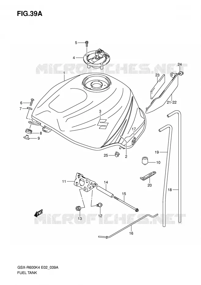 RESERVOIR D'ESSENCE (GSX-R600K5) Suzuki MOTO 600 GSX-R 2005  GSX-R600U3K5(E2)