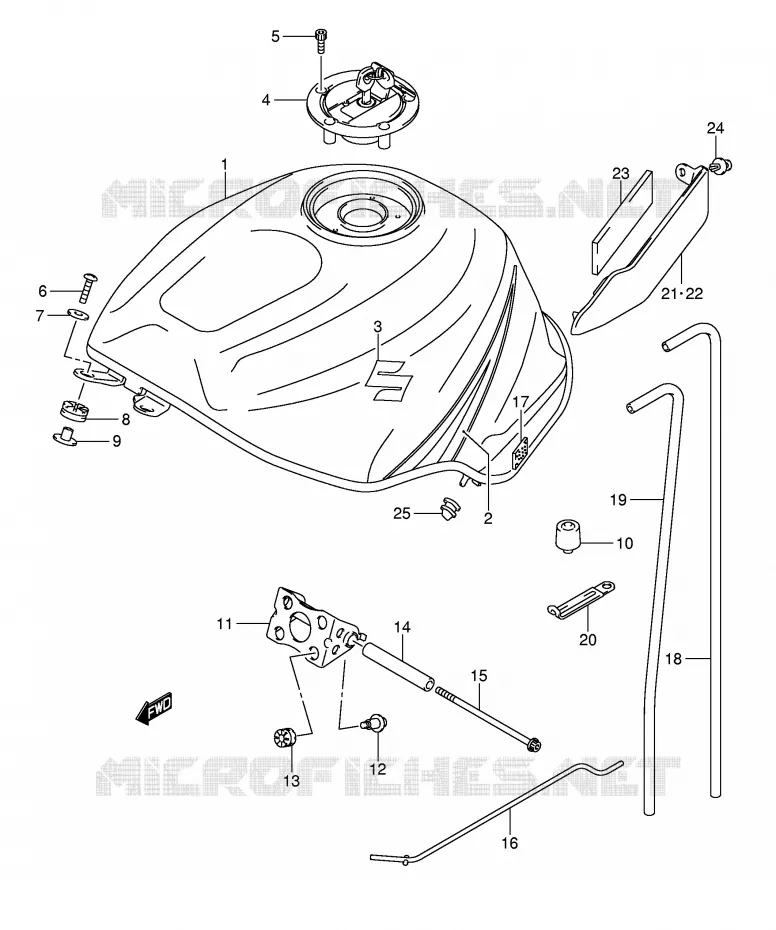 RESERVOIR D'ESSENCE (GSX-R750K5) Suzuki MOTO 750 GSX-R 2004  GSX-R750K4(E2)