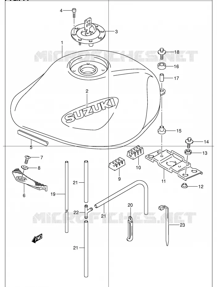 RESERVOIR D'ESSENCE (MODELE K1) Suzuki MOTO 1200 BANDIT 2004  GSF1200K4(E2)