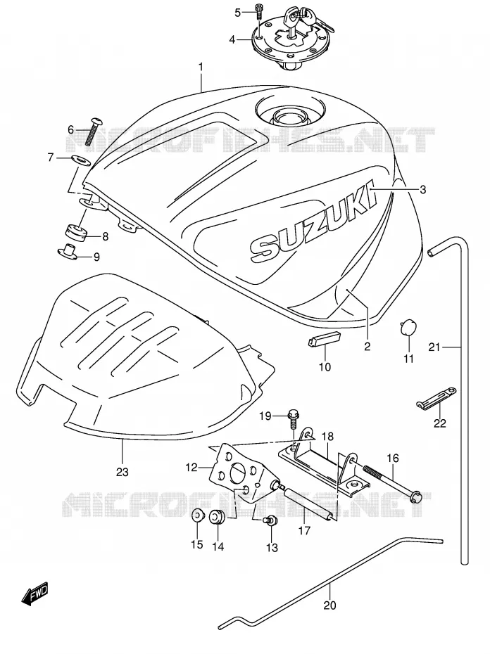 RESERVOIR D'ESSENCE (MODELE K1) Suzuki MOTO 600 GSX-R 2002  GSX-R600U2K2(E2)