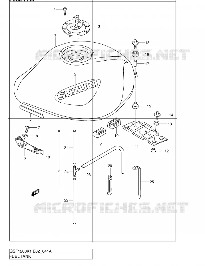 RESERVOIR D'ESSENCE (MODELE K2/K3) Suzuki MOTO 1200 BANDIT 2005  GSF1200K5(E2)