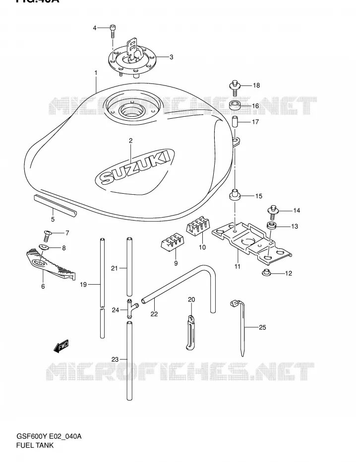 RESERVOIR D'ESSENCE (MODELE K2) Suzuki MOTO 600 BANDIT 2004  GSF600SUK4(E2)