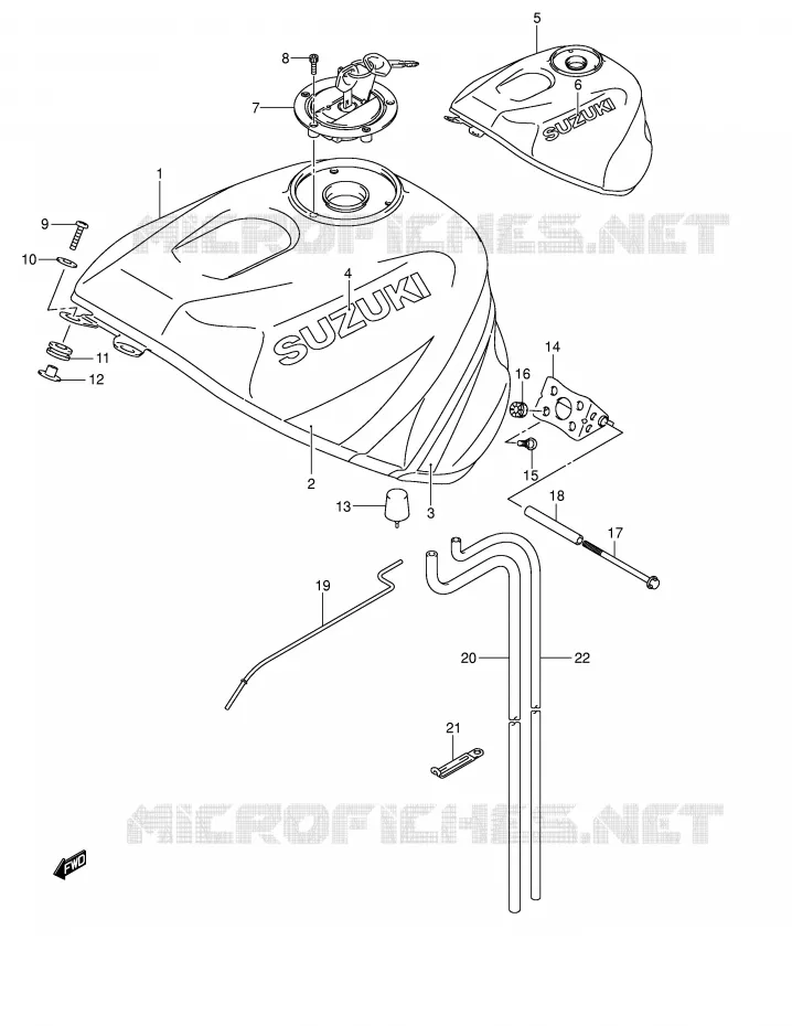 RESERVOIR D'ESSENCE (MODELE K3) Suzuki MOTO 1000 GSX-R 2003  GSX-R1000U2K3(E2)