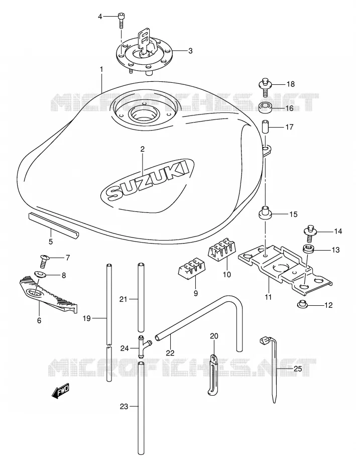 RESERVOIR D'ESSENCE (MODELE K3) Suzuki MOTO 600 BANDIT 2000  GSF600SY(E2)