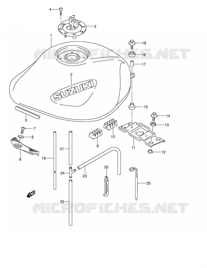 RESERVOIR D'ESSENCE (MODELE K4) Suzuki MOTO 1200 BANDIT 2003  GSF1200K3(E2)
