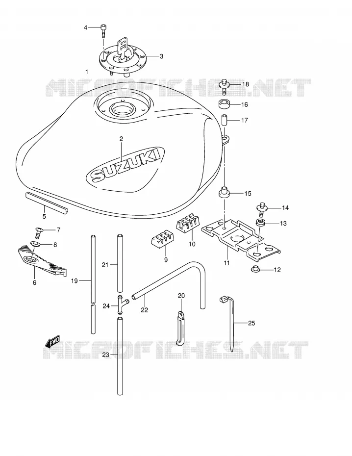 RESERVOIR D'ESSENCE (MODELE K4) Suzuki MOTO 600 BANDIT 2001  GSF600SUK1(E2)