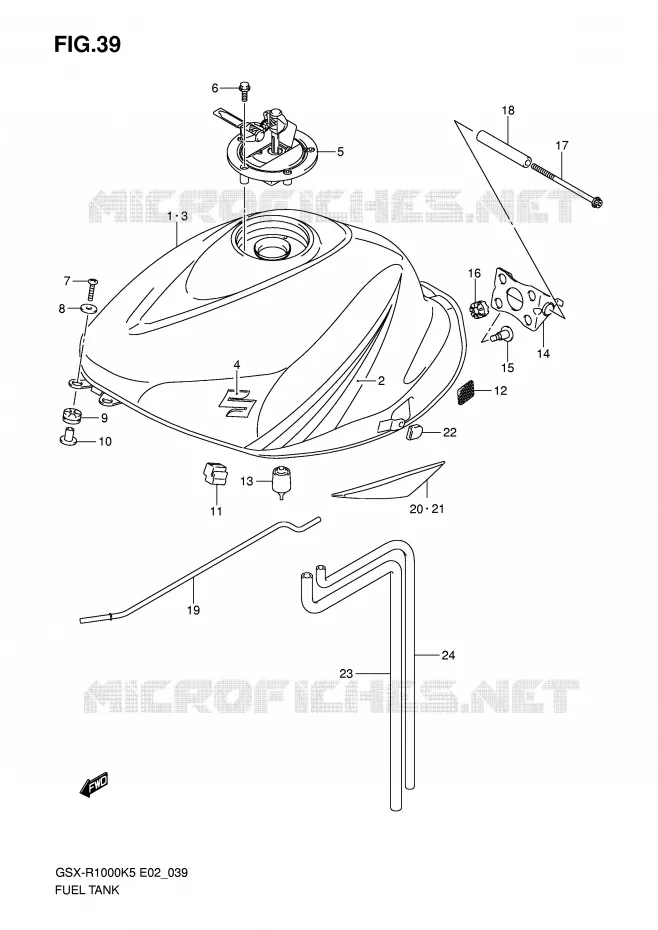 RESERVOIR D'ESSENCE (MODELE K5) Suzuki MOTO 1000 GSX-R 2006  GSX-R1000U2K6(E2)