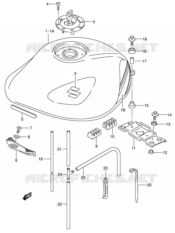 RESERVOIR D'ESSENCE (MODELE K5) Suzuki MOTO 1200 BANDIT 2005  GSF1200SK5(E2)