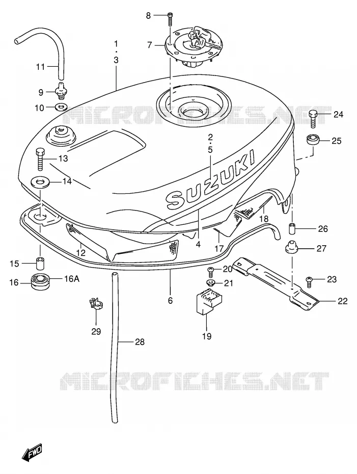 RESERVOIR D'ESSENCE (MODELE L) Suzuki MOTO 400 GSX-R 1992  GSX-R400RN(E30)