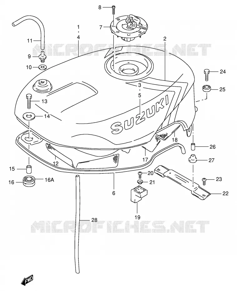RESERVOIR D'ESSENCE (MODELE M) Suzuki MOTO 400 GSX-R 1991  GSX-R400RFM(E30)