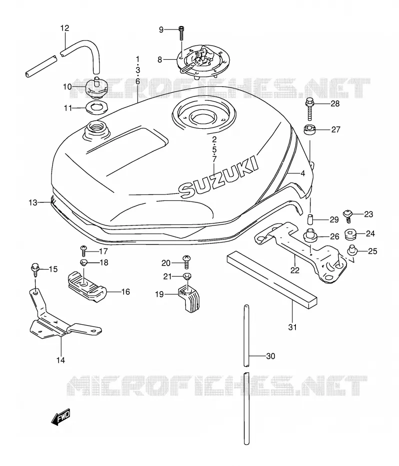 RESERVOIR D'ESSENCE (MODELE P/R) Suzuki MOTO 1100 GSX-R 1994  GSX-R1100WR(E28)