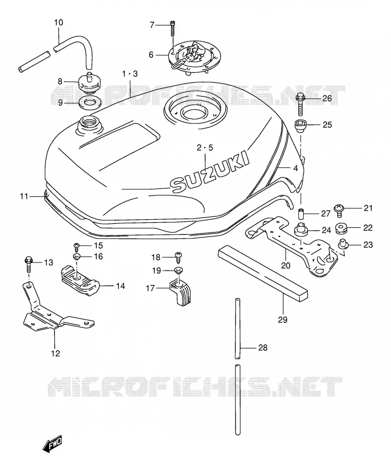 RESERVOIR D'ESSENCE (MODELE P) Suzuki MOTO 1100 GSX-R 1996  GSX-R1100WT(E2)