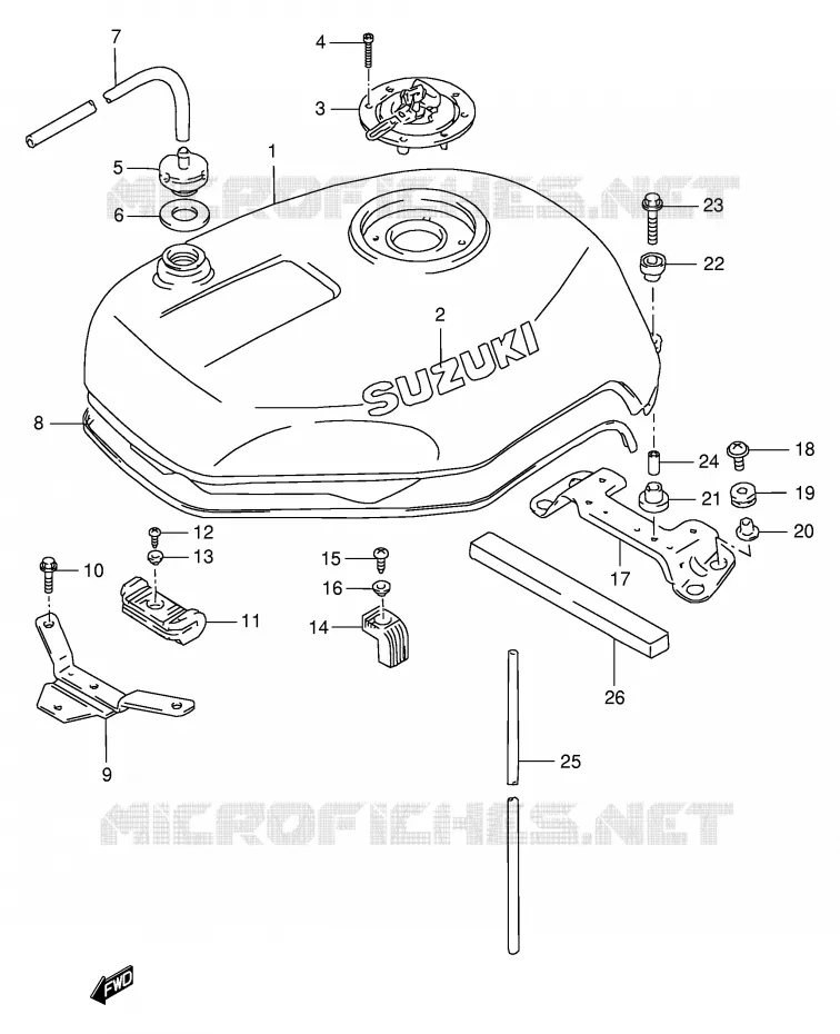RESERVOIR D'ESSENCE (MODELE R) Suzuki MOTO 1100 GSX-R 1996  GSX-R1100WSKT(E2)