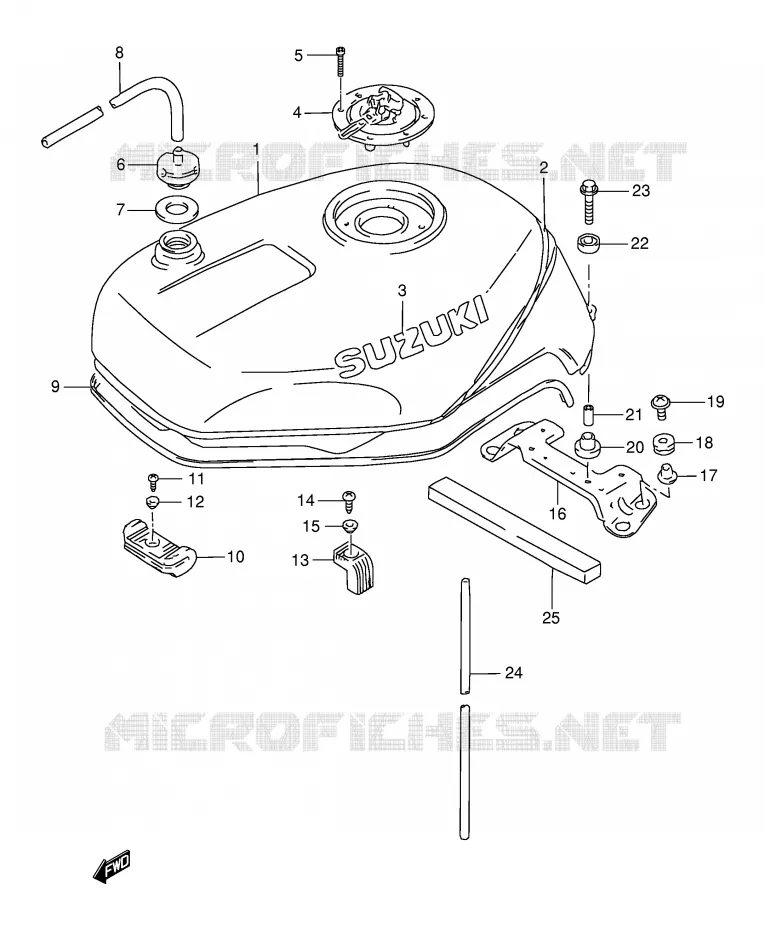 RESERVOIR D'ESSENCE (MODELE S) Suzuki MOTO 1100 GSX-R 1996  GSX-R1100WSKT(E2)