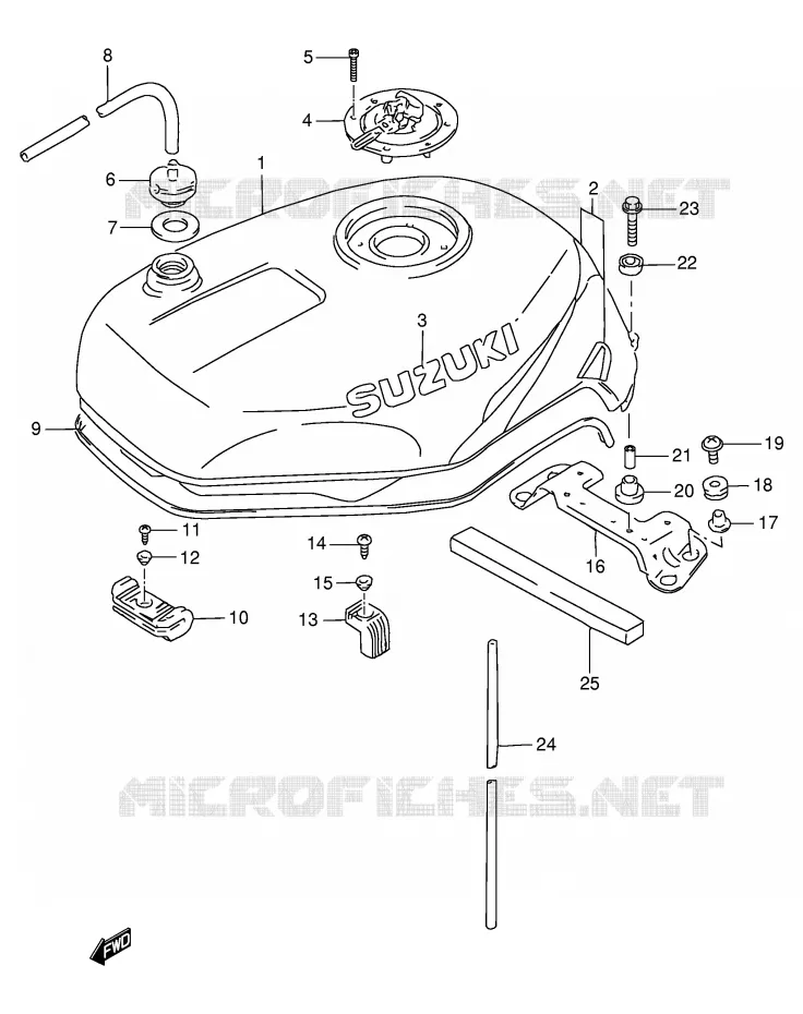 RESERVOIR D'ESSENCE (MODELE T) Suzuki MOTO 1100 GSX-R 1994  GSX-R1100WR(E2)