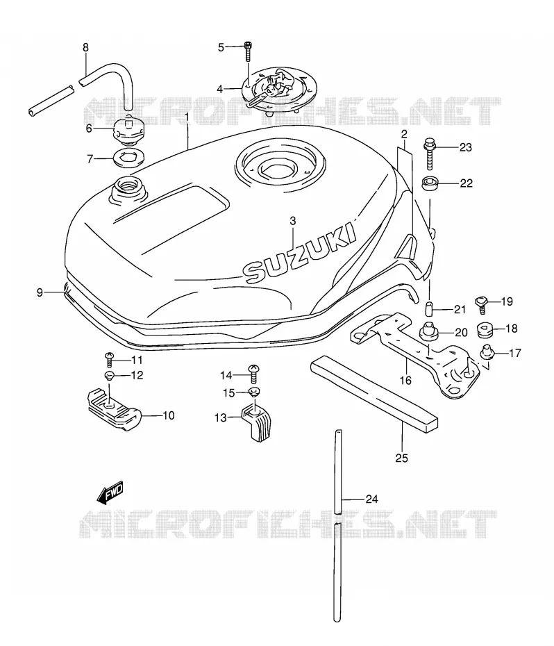 RESERVOIR D'ESSENCE (MODELE T) Suzuki MOTO 1100 GSX-R 1995  GSX-R1100WS(E28)