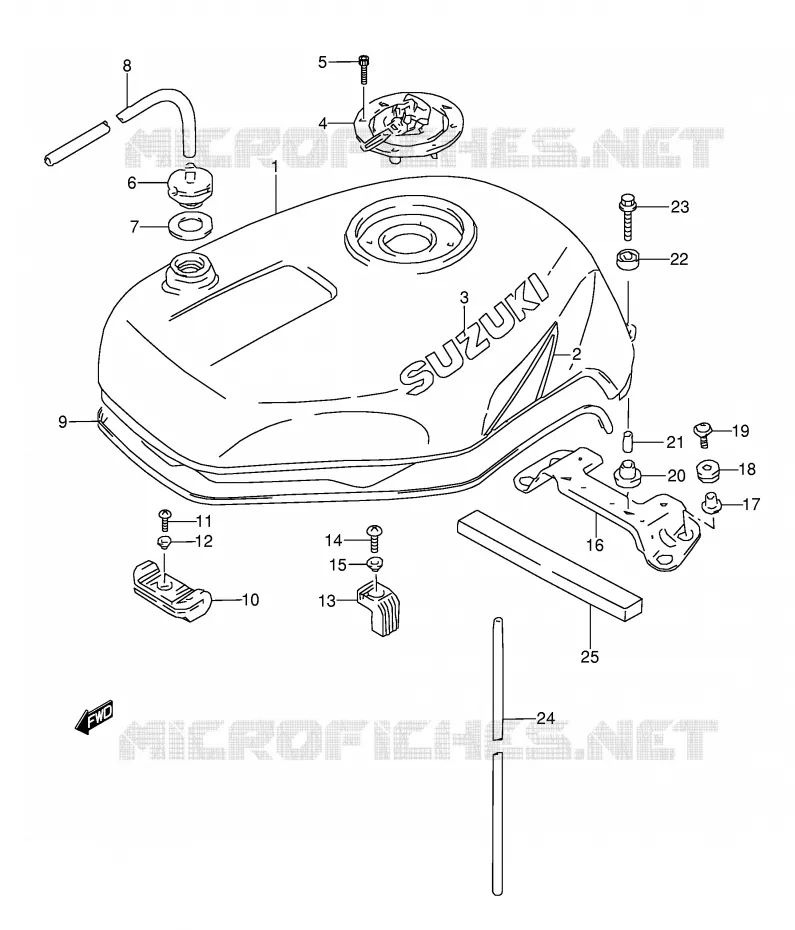 RESERVOIR D'ESSENCE (MODELE V/W) Suzuki MOTO 1100 GSX-R 1996  GSX-R1100WSKT(E28)