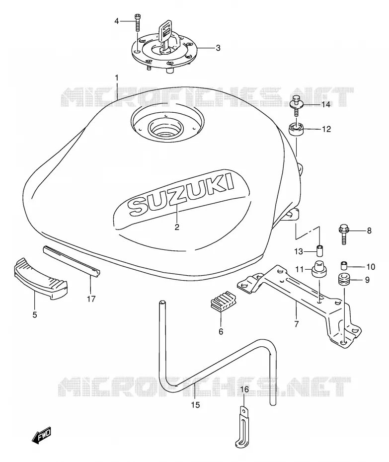 RESERVOIR D'ESSENCE (MODELE V/W/X) Suzuki MOTO 600 BANDIT 1999  GSF600X/GSF600SX/GSF600UX/GSF600SUX